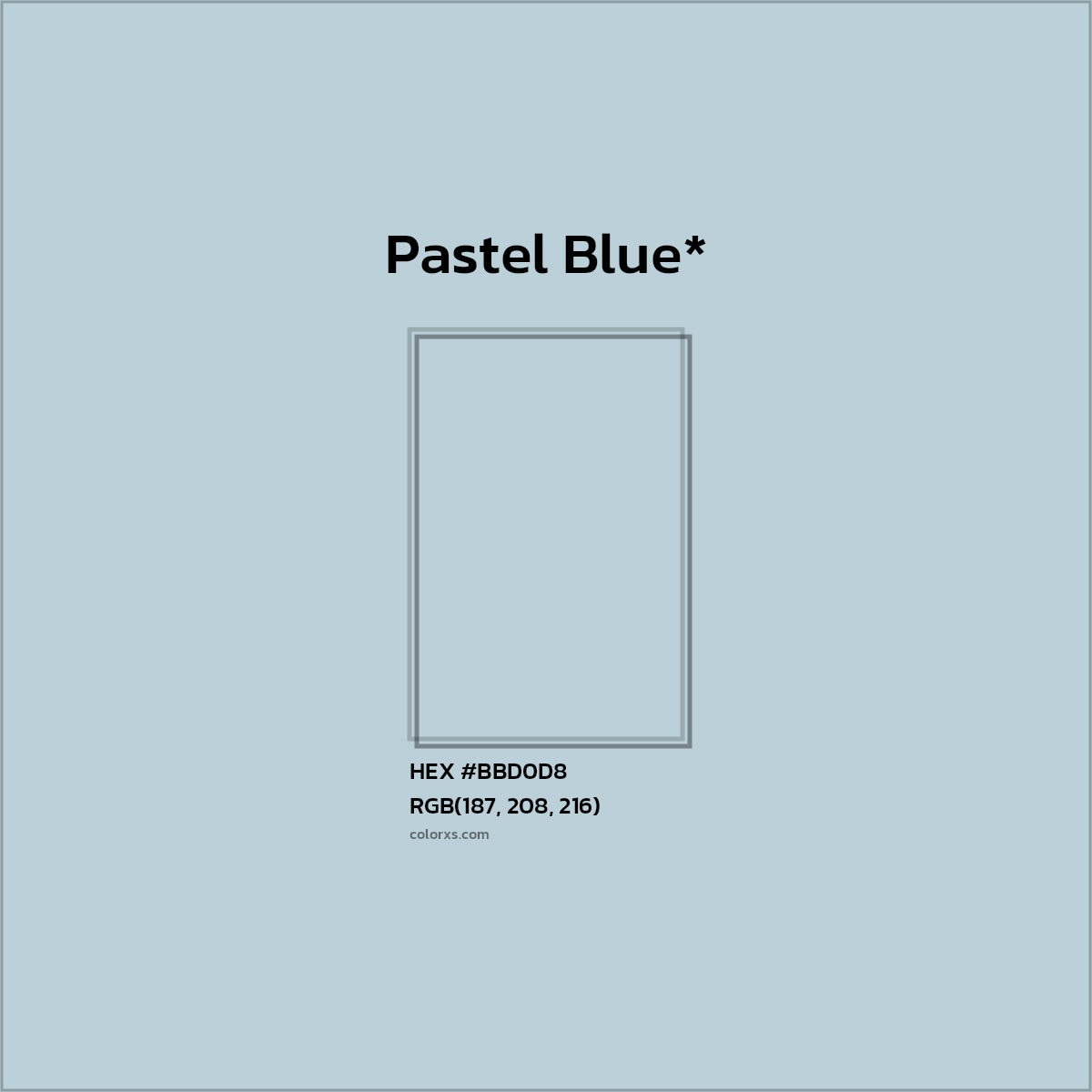 HEX #BBD0D8 Color Name, Color Code, Palettes, Similar Paints, Images