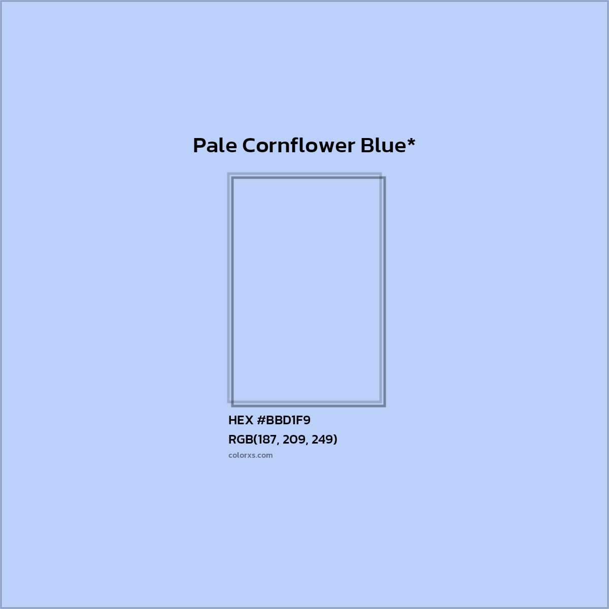 HEX #BBD1F9 Color Name, Color Code, Palettes, Similar Paints, Images