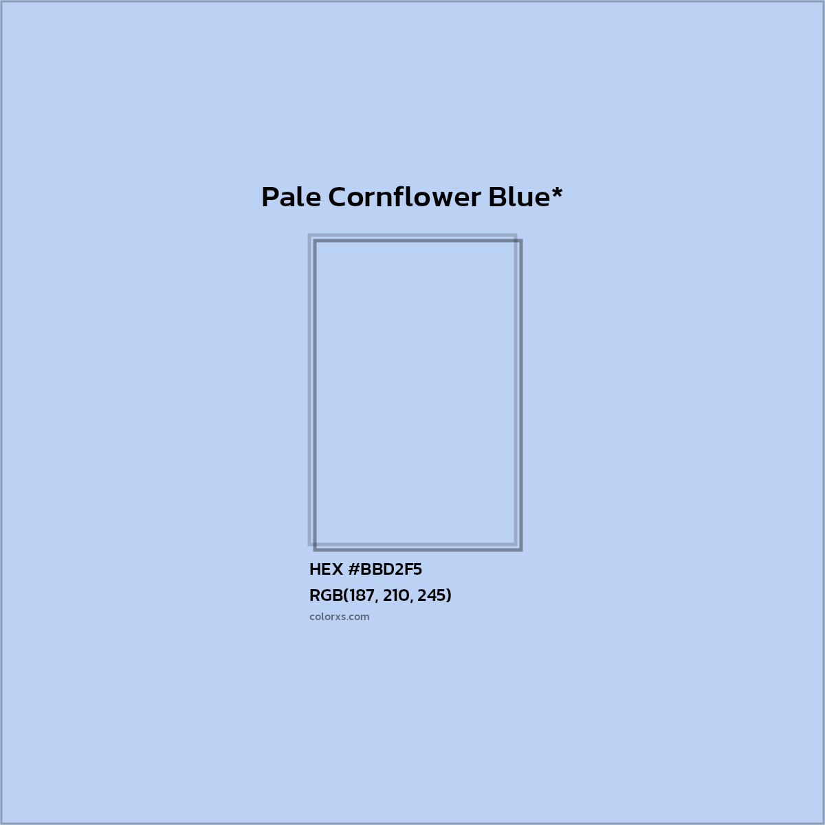 HEX #BBD2F5 Color Name, Color Code, Palettes, Similar Paints, Images
