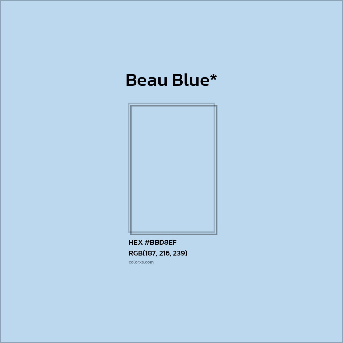 HEX #BBD8EF Color Name, Color Code, Palettes, Similar Paints, Images
