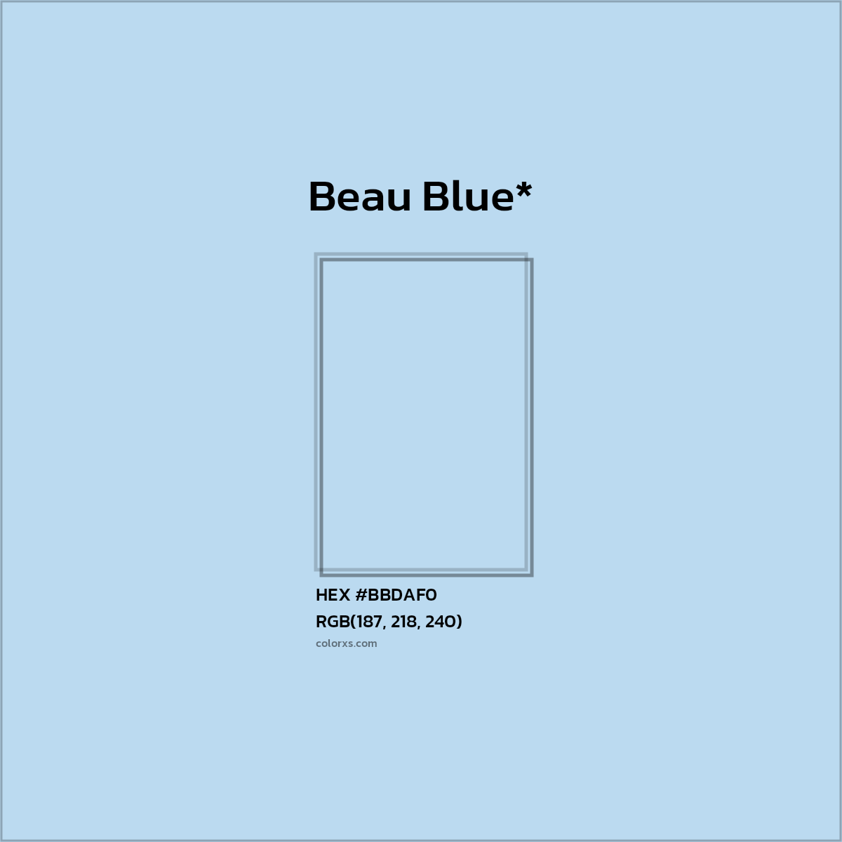 HEX #BBDAF0 Color Name, Color Code, Palettes, Similar Paints, Images