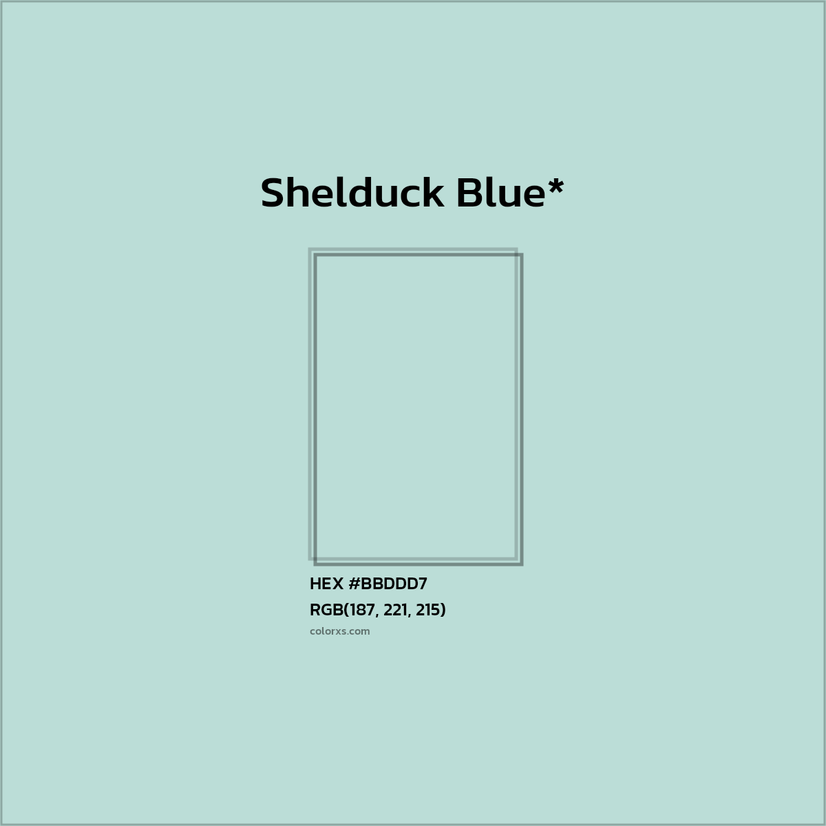 #BBDDD7 hex color. RGB, RYB, CMYK, HSL, HSV codes and color conversions. Matching color names, palettes, paints.
