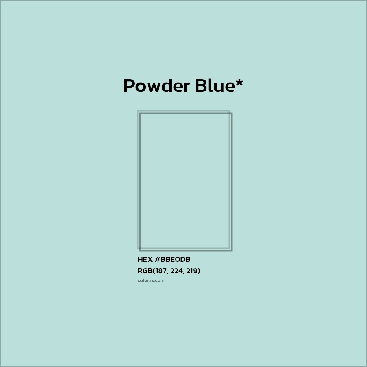 HEX #BBE0DB Color Name, Color Code, Palettes, Similar Paints, Images