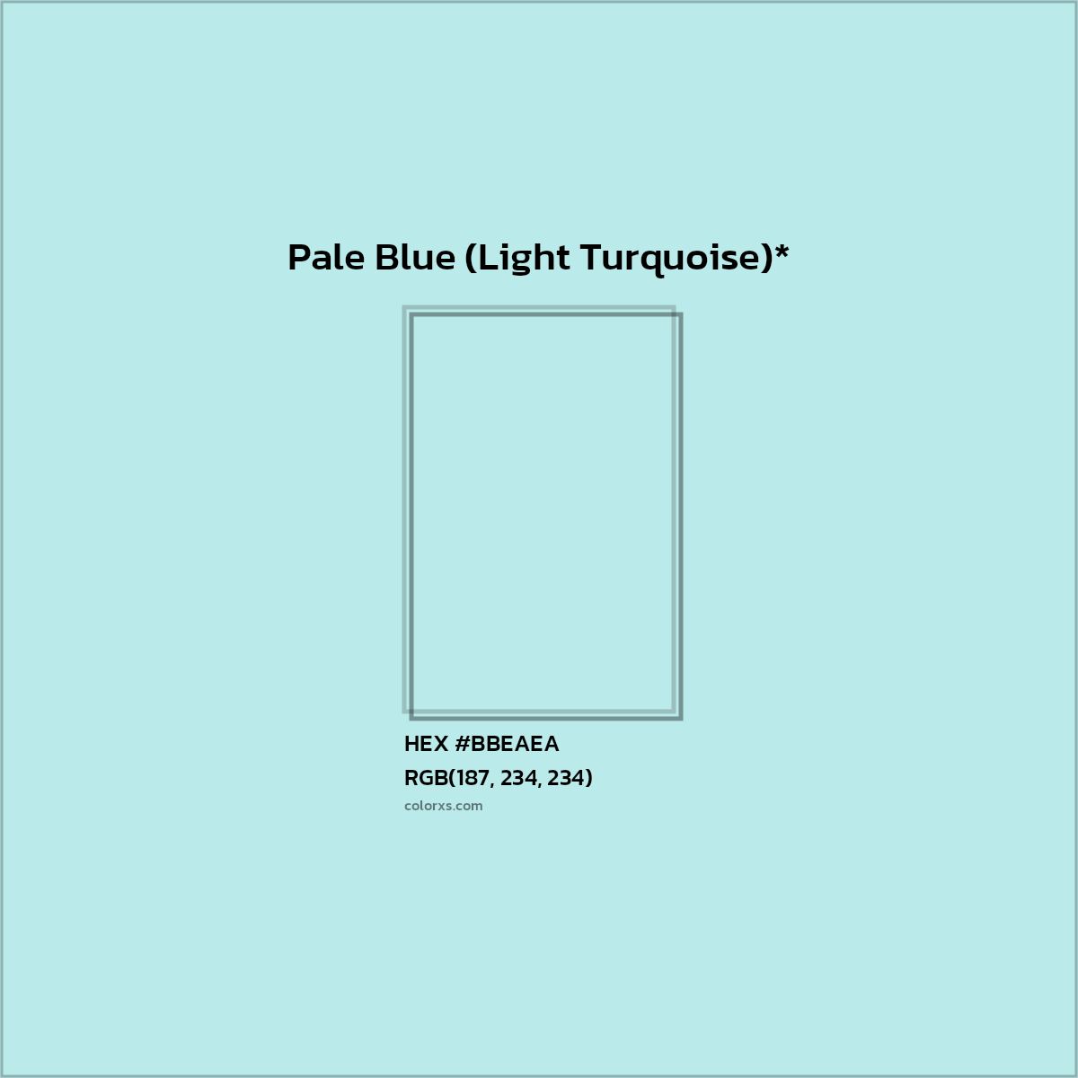 HEX #BBEAEA Color Name, Color Code, Palettes, Similar Paints, Images