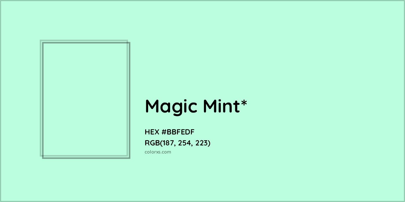 HEX #BBFEDF Color Name, Color Code, Palettes, Similar Paints, Images