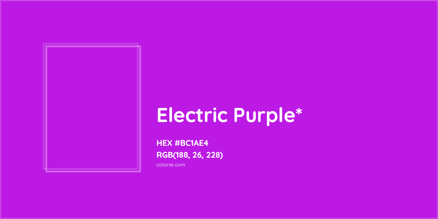 HEX #BC1AE4 Color Name, Color Code, Palettes, Similar Paints, Images