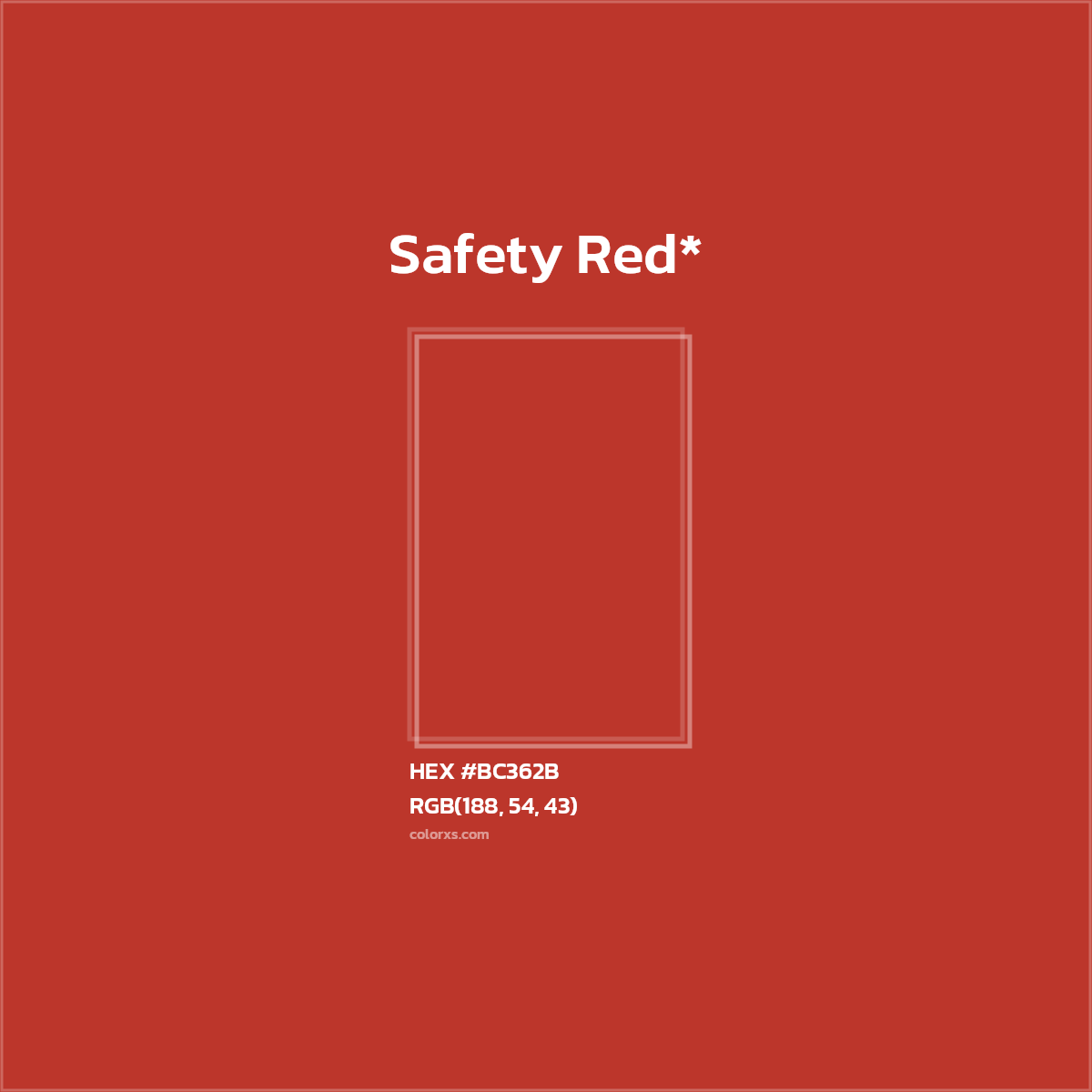 HEX #BC362B Color Name, Color Code, Palettes, Similar Paints, Images