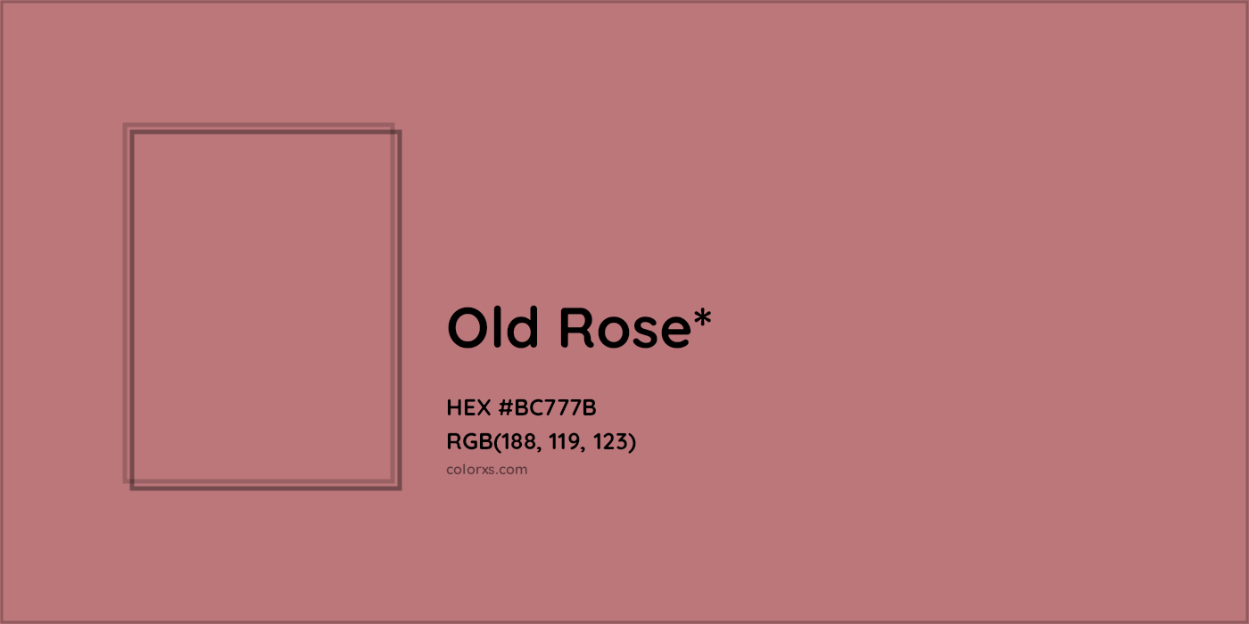HEX #BC777B Color Name, Color Code, Palettes, Similar Paints, Images