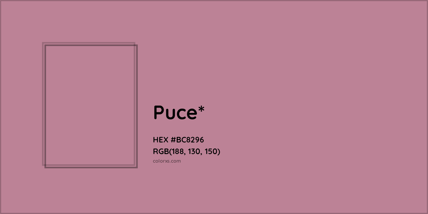 HEX #BC8296 Color Name, Color Code, Palettes, Similar Paints, Images