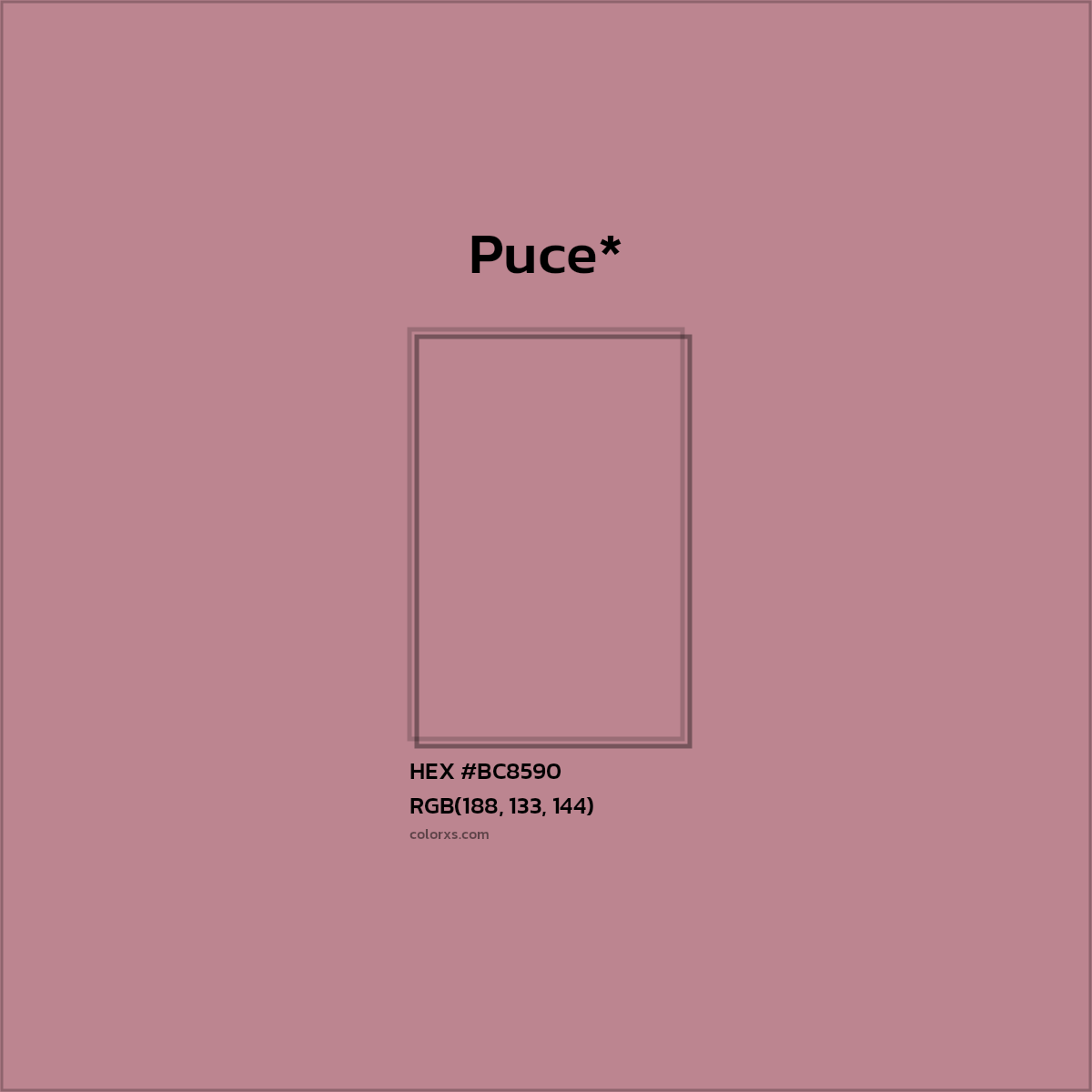 HEX #BC8590 Color Name, Color Code, Palettes, Similar Paints, Images