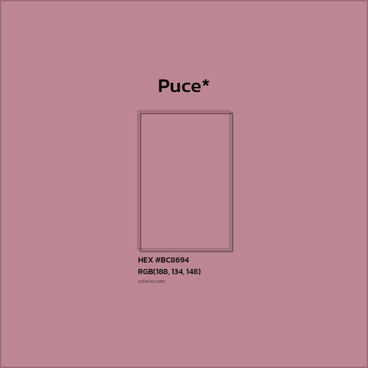 HEX #BC8694 Color Name, Color Code, Palettes, Similar Paints, Images