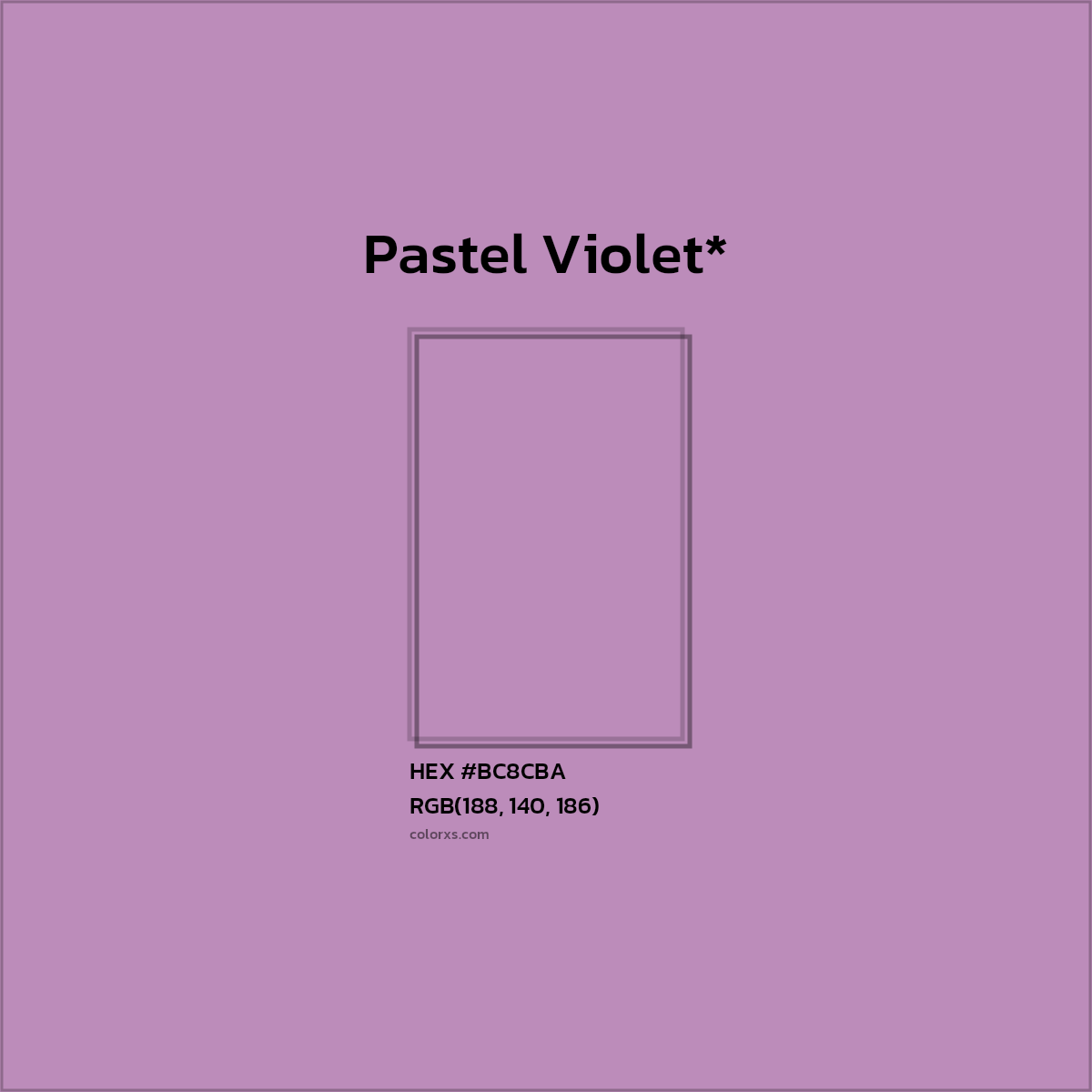 HEX #BC8CBA Color Name, Color Code, Palettes, Similar Paints, Images