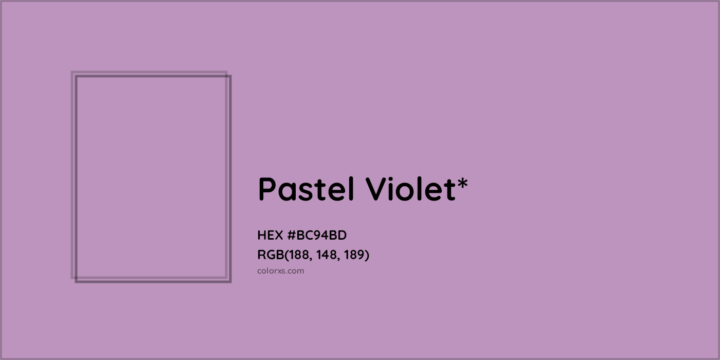 HEX #BC94BD Color Name, Color Code, Palettes, Similar Paints, Images
