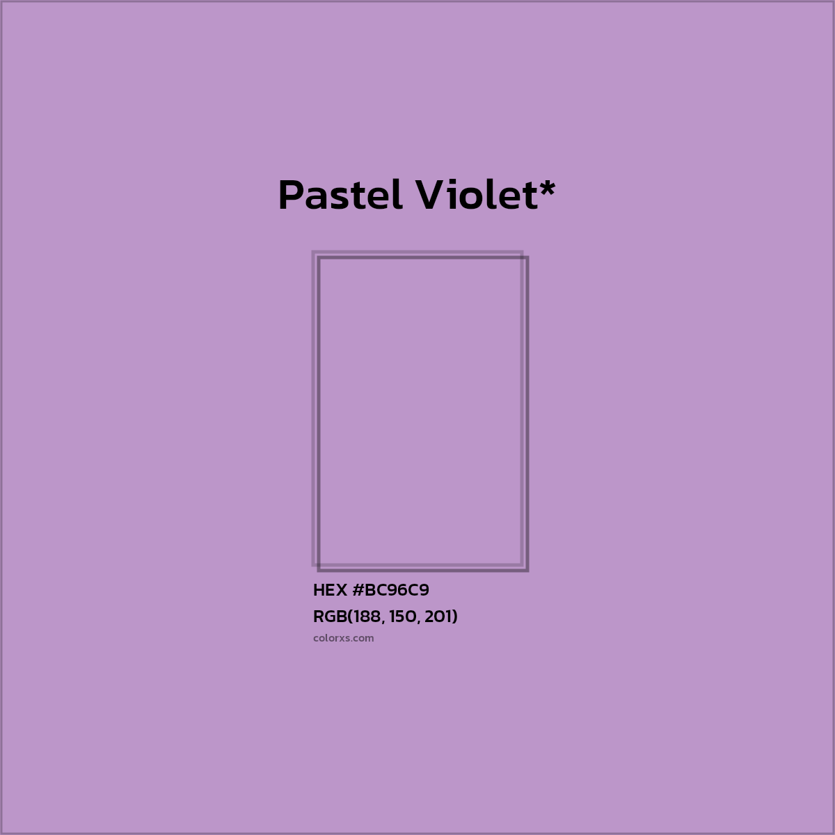 HEX #BC96C9 Color Name, Color Code, Palettes, Similar Paints, Images