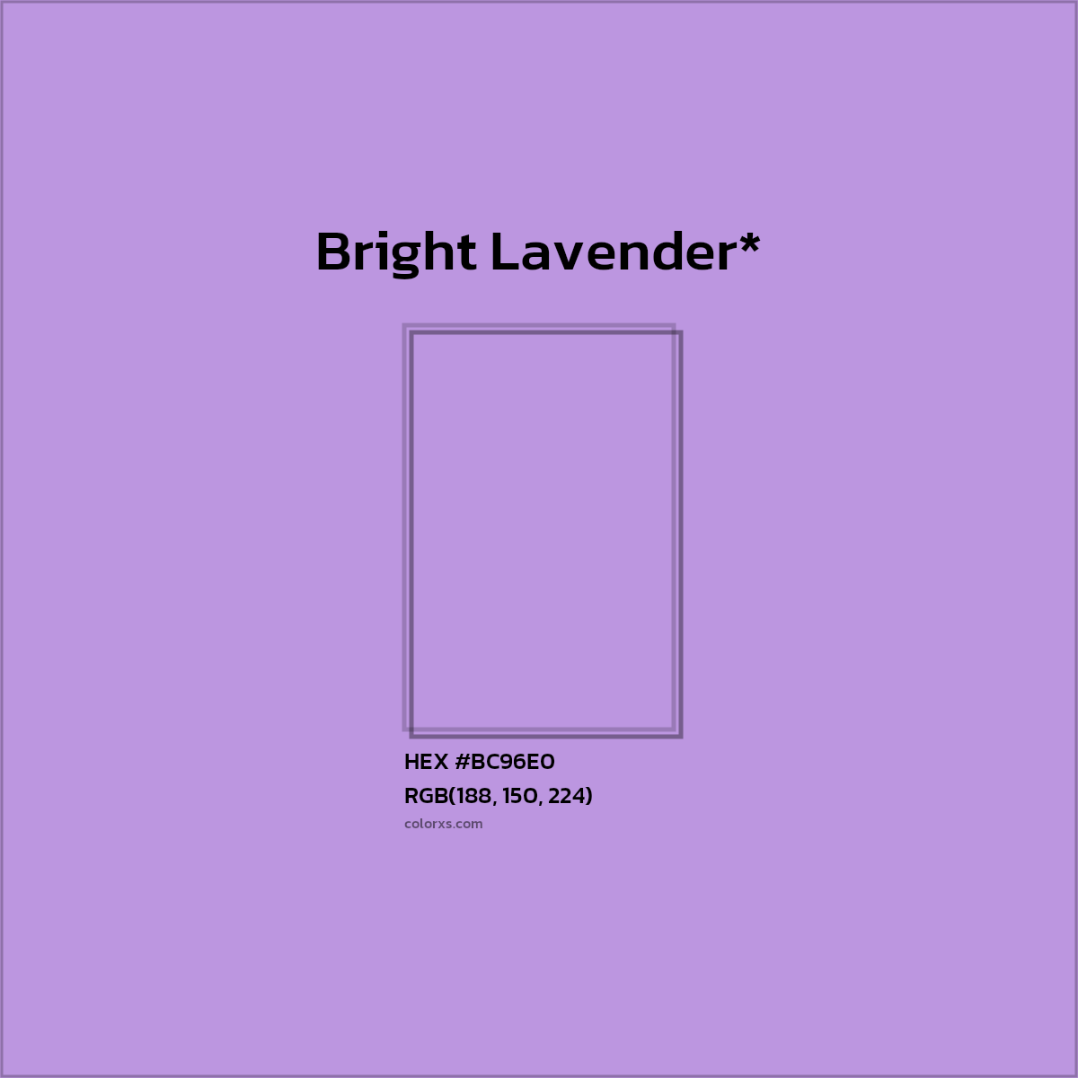 HEX #BC96E0 Color Name, Color Code, Palettes, Similar Paints, Images