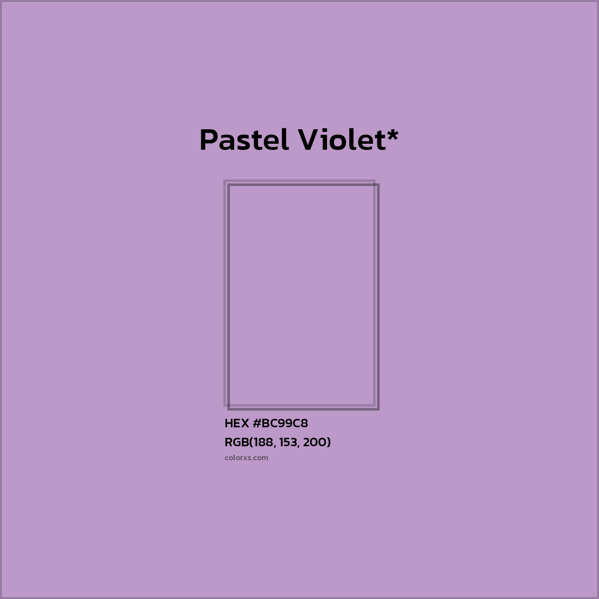 HEX #BC99C8 Color Name, Color Code, Palettes, Similar Paints, Images