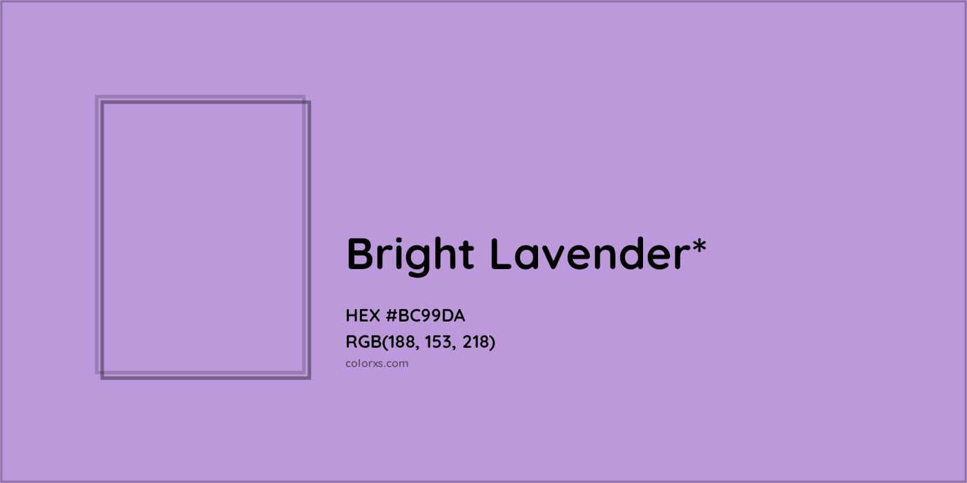 HEX #BC99DA Color Name, Color Code, Palettes, Similar Paints, Images