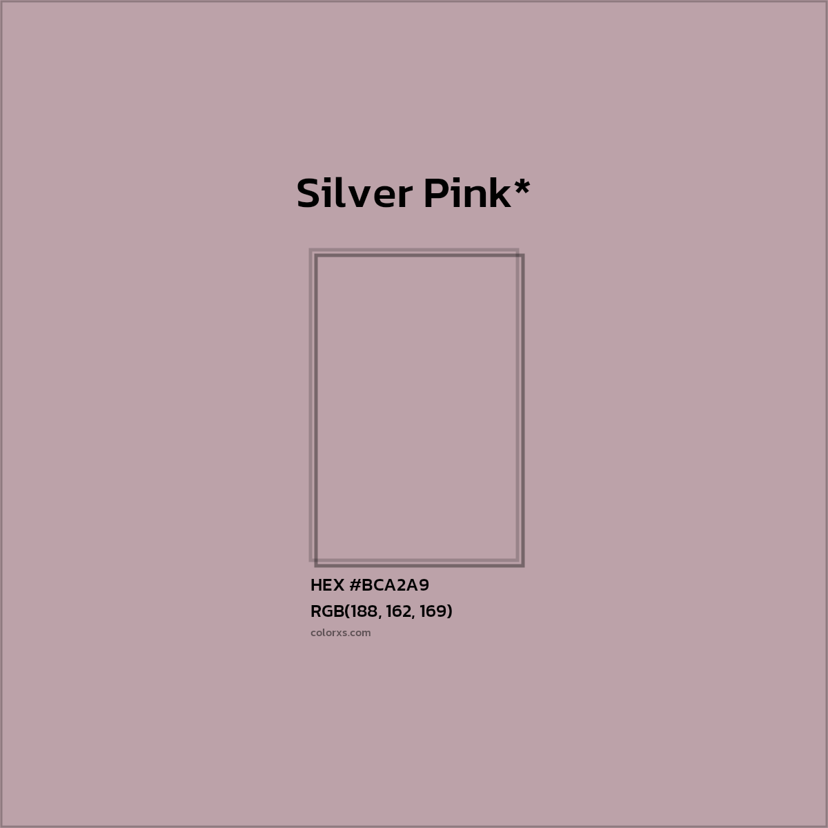HEX #BCA2A9 Color Name, Color Code, Palettes, Similar Paints, Images