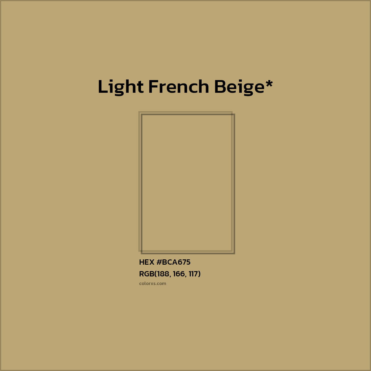 HEX #BCA675 Color Name, Color Code, Palettes, Similar Paints, Images