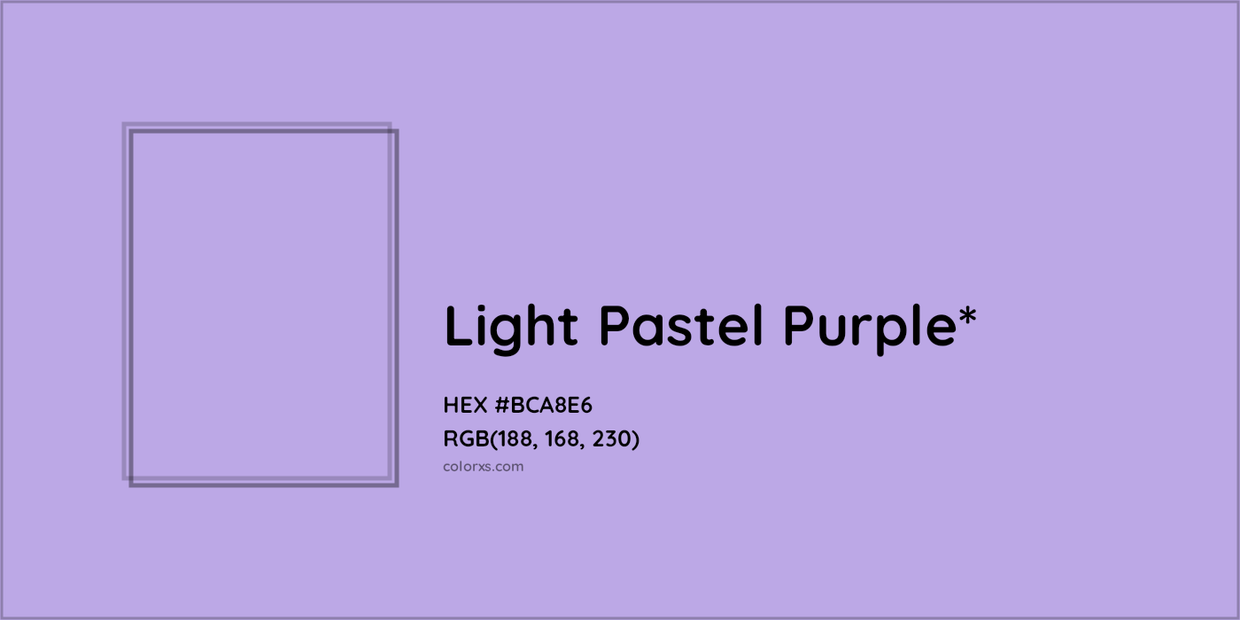 HEX #BCA8E6 Color Name, Color Code, Palettes, Similar Paints, Images