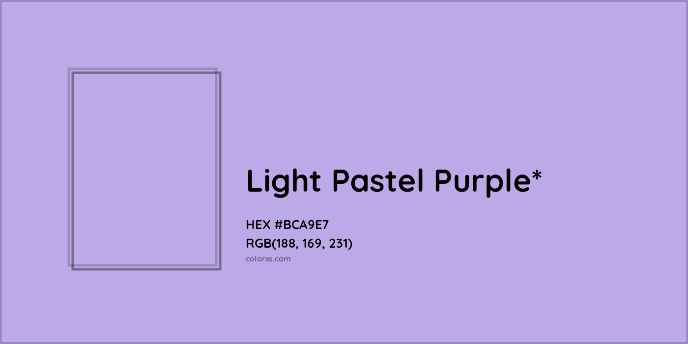 HEX #BCA9E7 Color Name, Color Code, Palettes, Similar Paints, Images