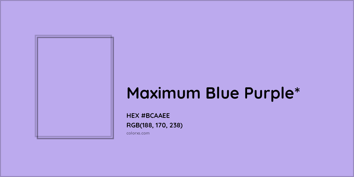 HEX #BCAAEE Color Name, Color Code, Palettes, Similar Paints, Images
