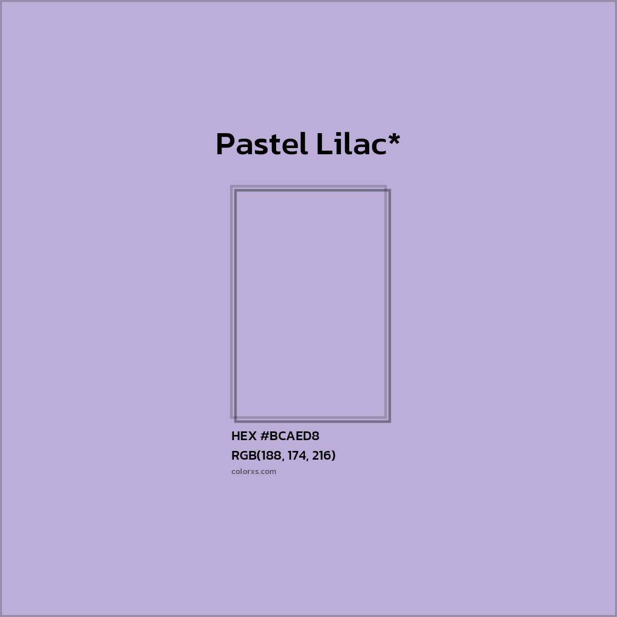 HEX #BCAED8 Color Name, Color Code, Palettes, Similar Paints, Images