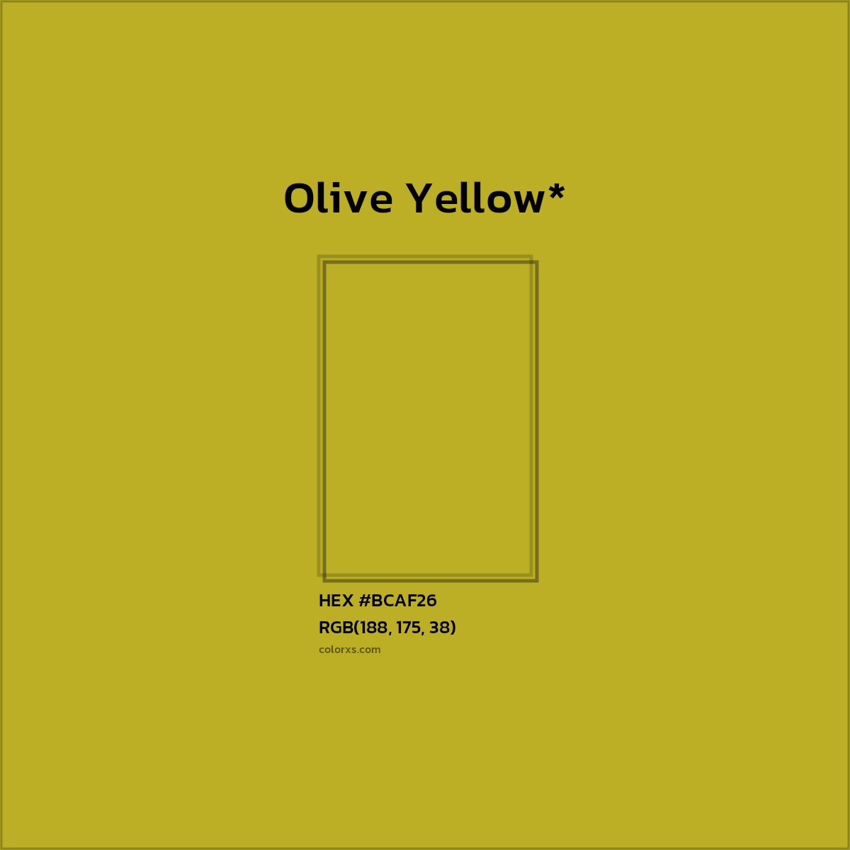 HEX #BCAF26 Color Name, Color Code, Palettes, Similar Paints, Images