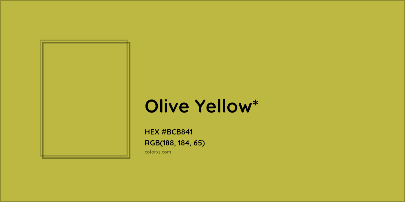 HEX #BCB841 Color Name, Color Code, Palettes, Similar Paints, Images