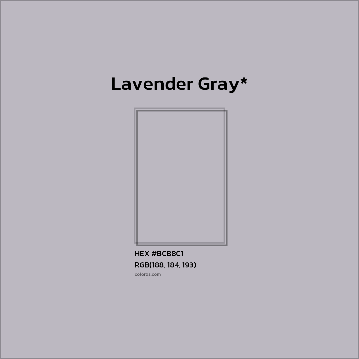 HEX #BCB8C1 Color Name, Color Code, Palettes, Similar Paints, Images