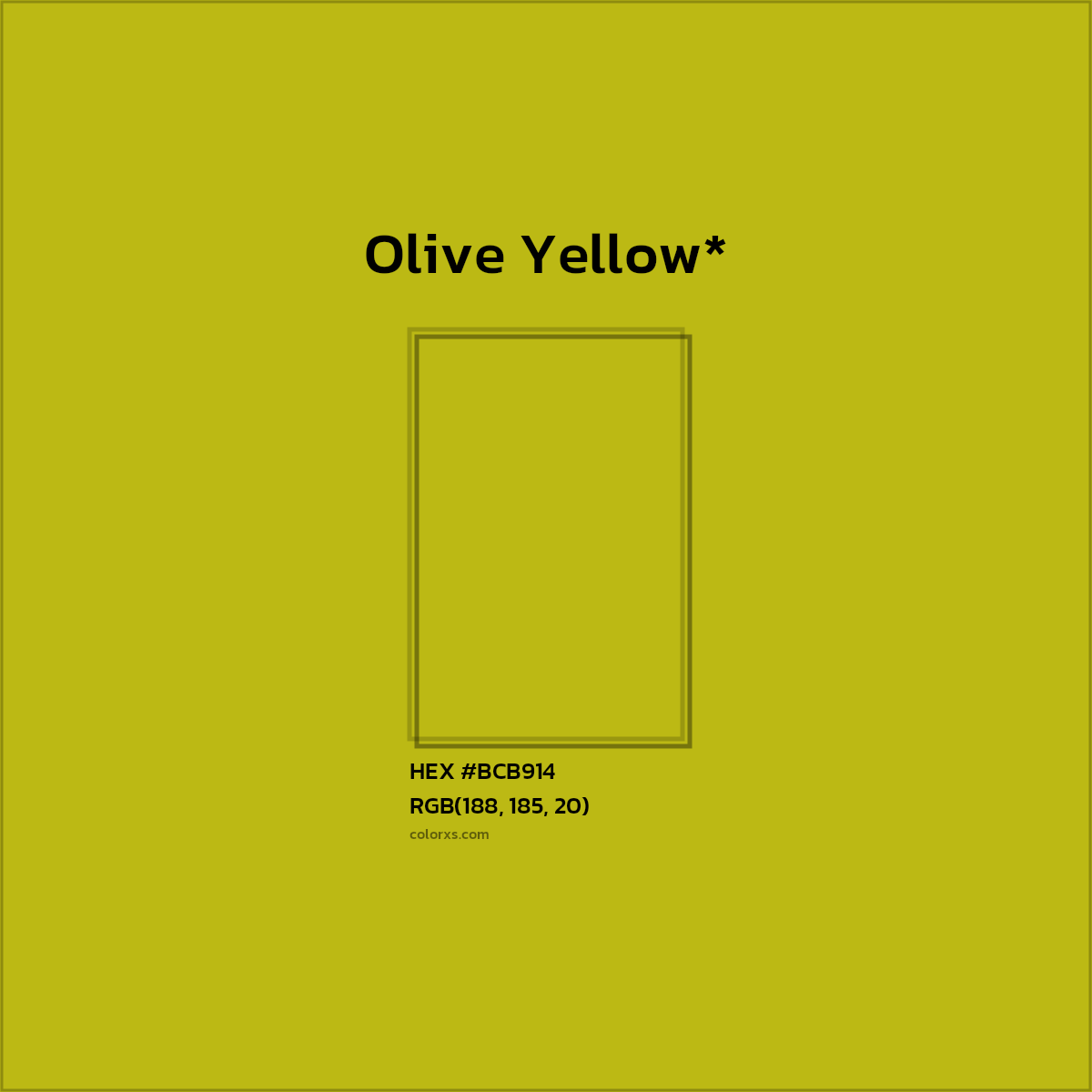 HEX #BCB914 Color Name, Color Code, Palettes, Similar Paints, Images