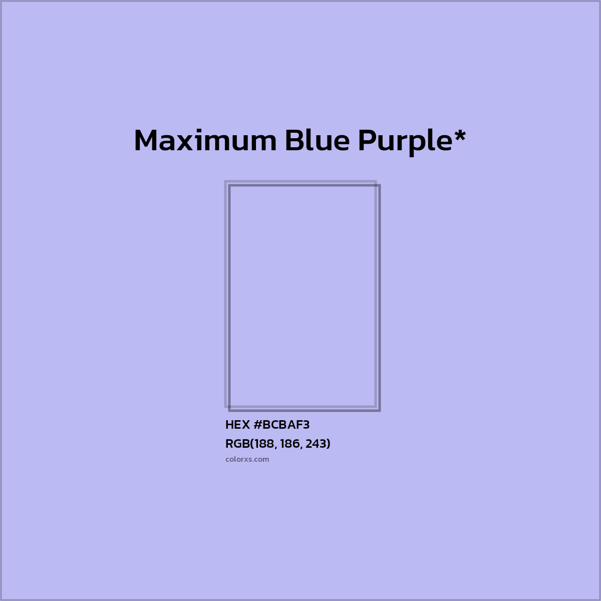 HEX #BCBAF3 Color Name, Color Code, Palettes, Similar Paints, Images