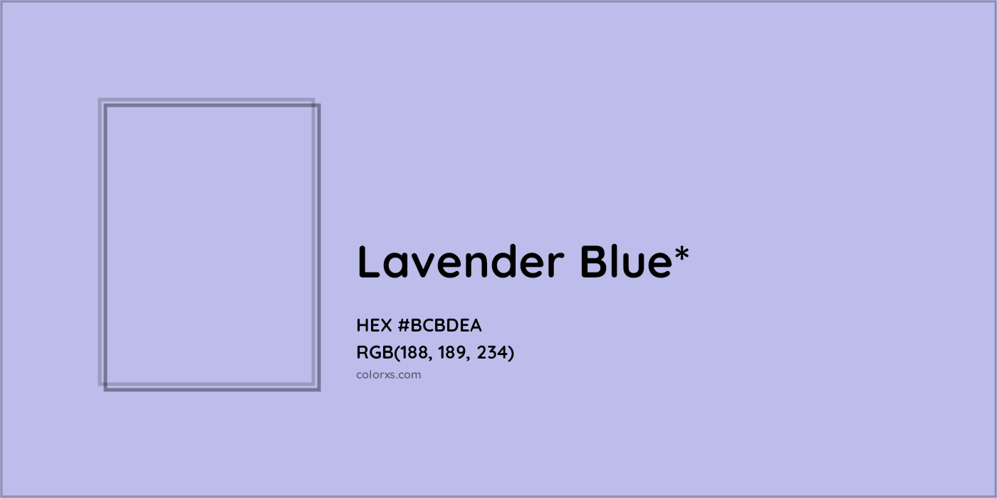 HEX #BCBDEA Color Name, Color Code, Palettes, Similar Paints, Images