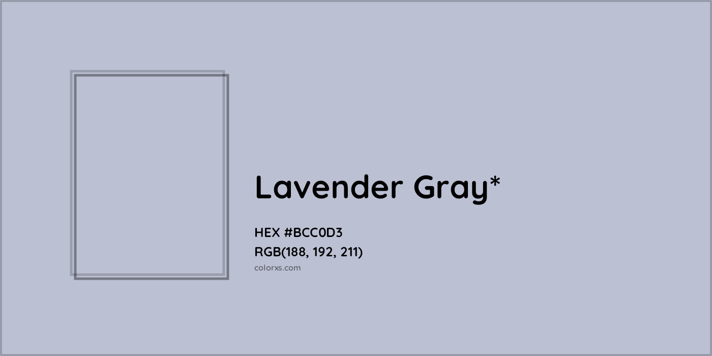 HEX #BCC0D3 Color Name, Color Code, Palettes, Similar Paints, Images
