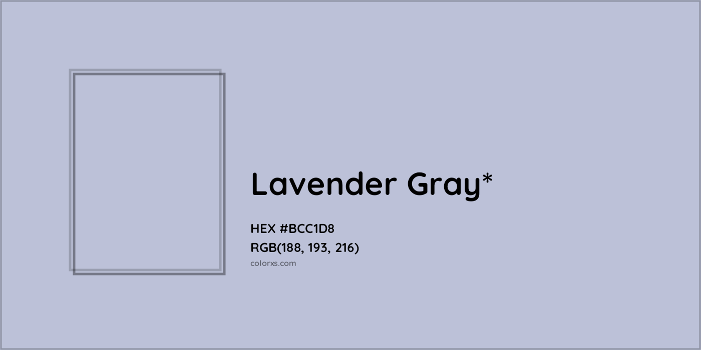HEX #BCC1D8 Color Name, Color Code, Palettes, Similar Paints, Images