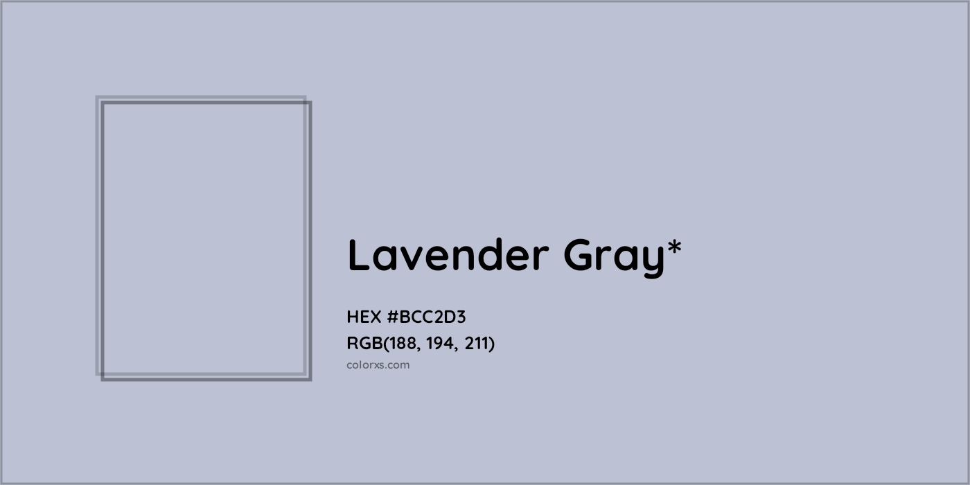 HEX #BCC2D3 Color Name, Color Code, Palettes, Similar Paints, Images