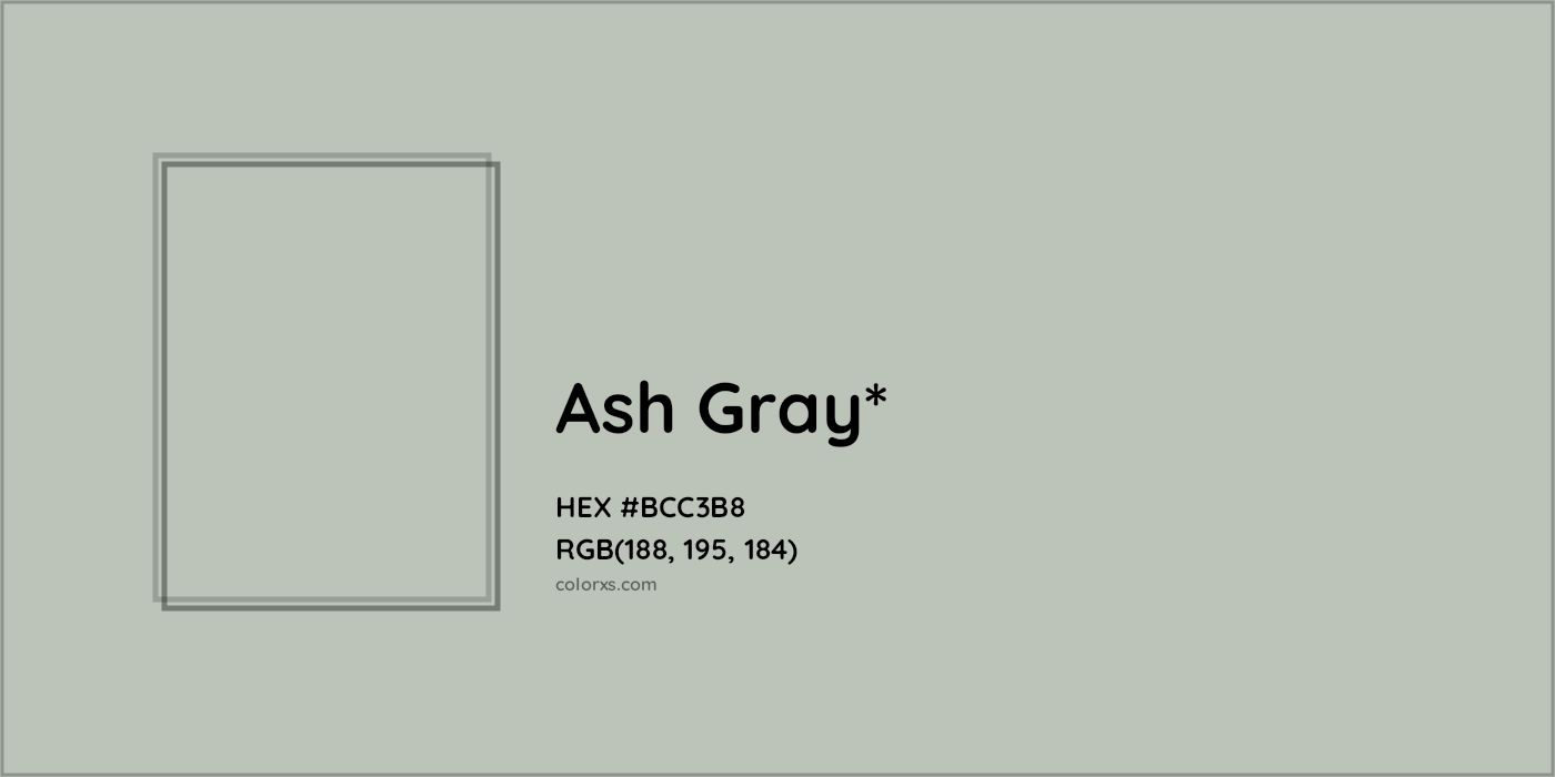 HEX #BCC3B8 Color Name, Color Code, Palettes, Similar Paints, Images