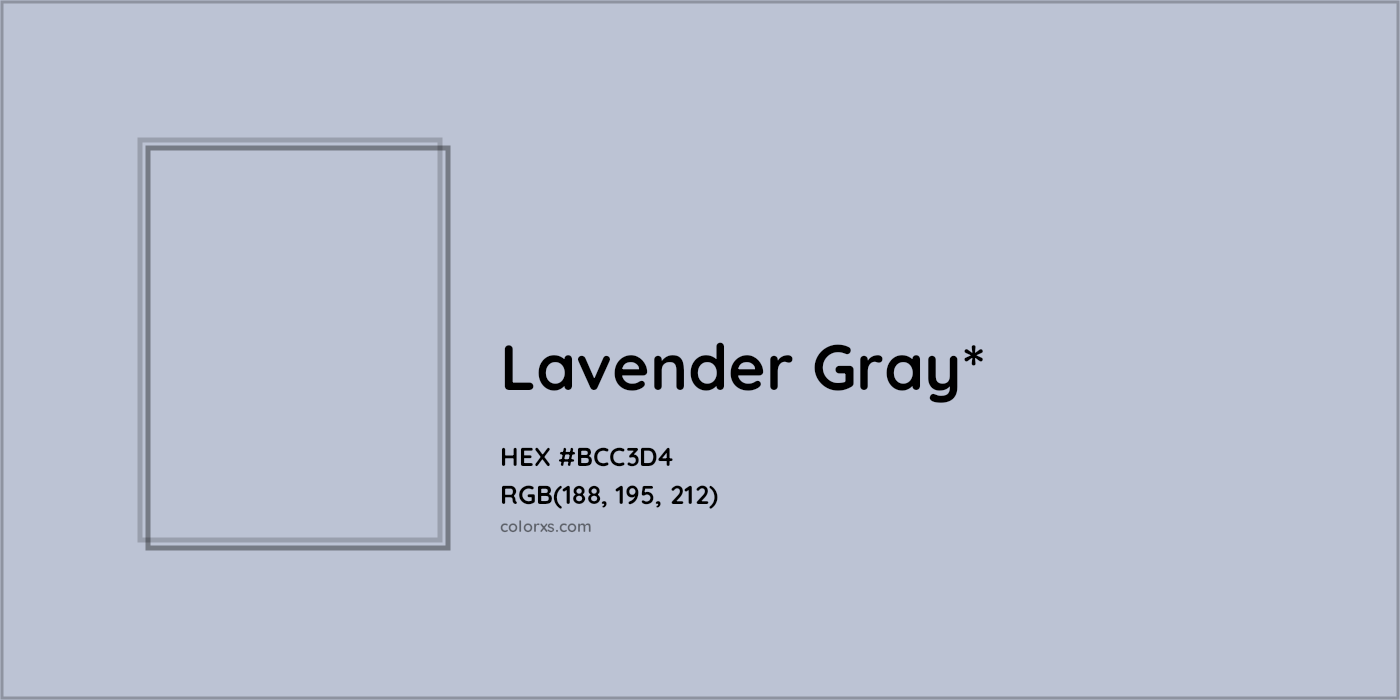 HEX #BCC3D4 Color Name, Color Code, Palettes, Similar Paints, Images
