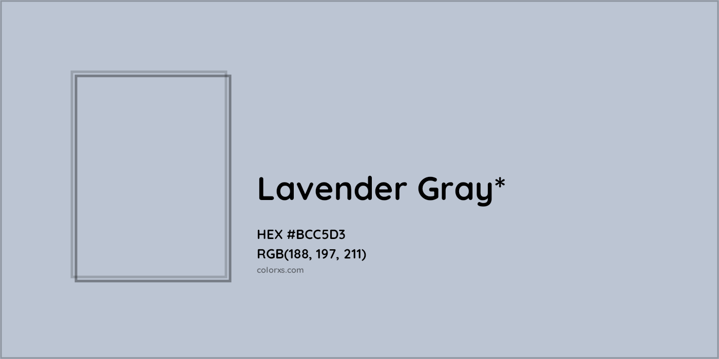 HEX #BCC5D3 Color Name, Color Code, Palettes, Similar Paints, Images