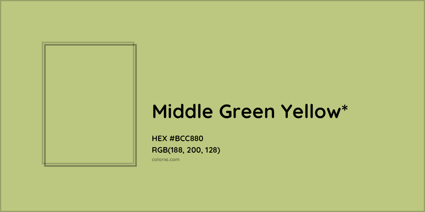 HEX #BCC880 Color Name, Color Code, Palettes, Similar Paints, Images