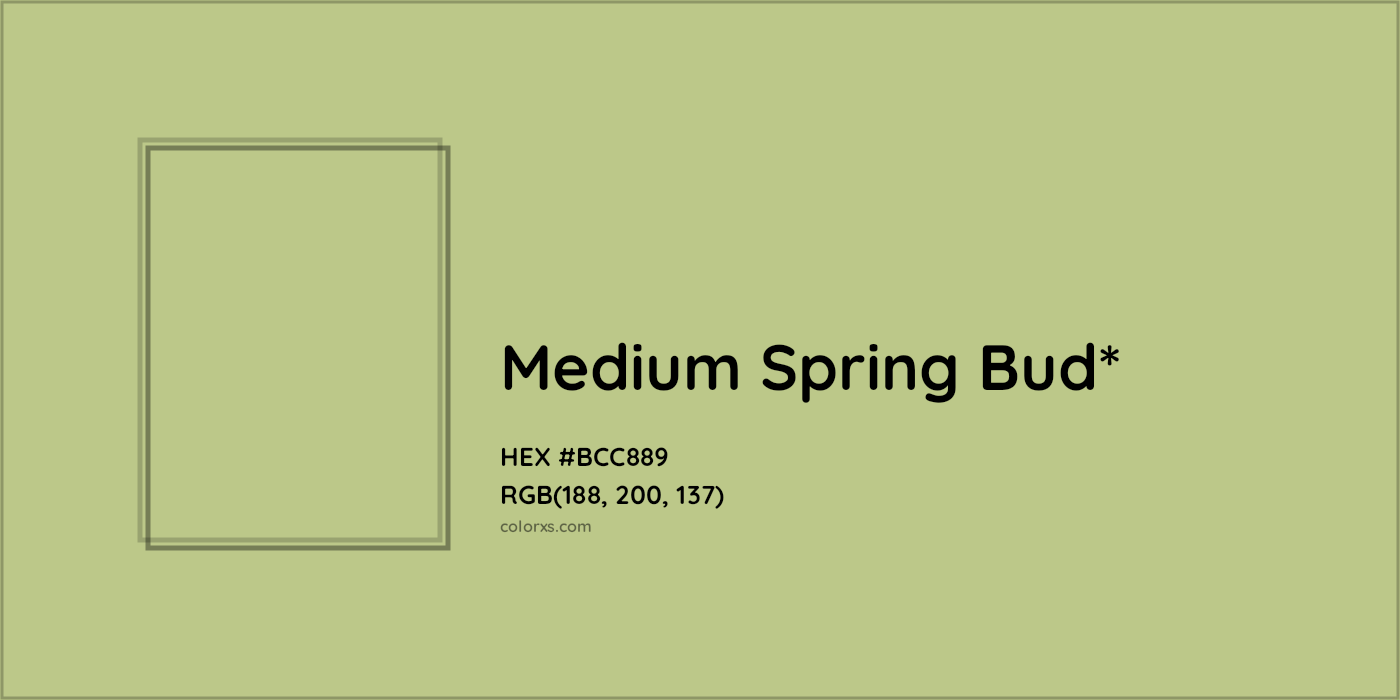 HEX #BCC889 Color Name, Color Code, Palettes, Similar Paints, Images