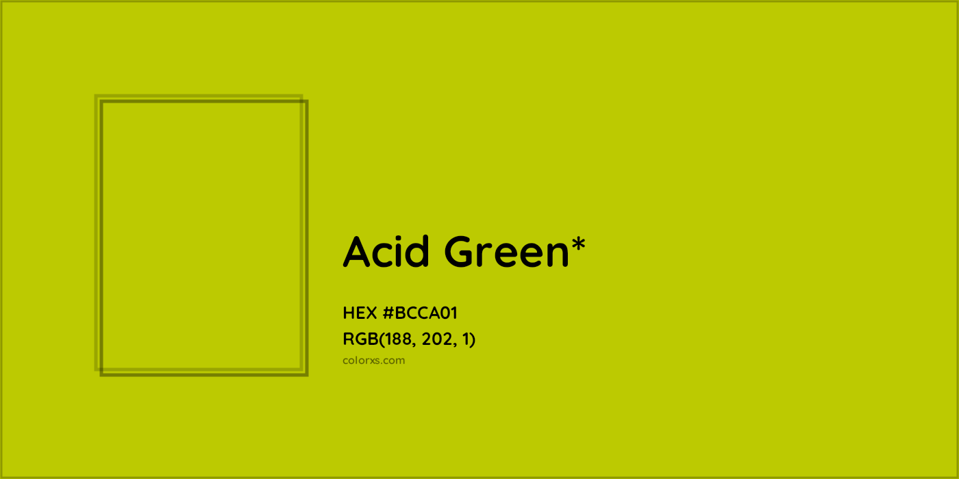 HEX #BCCA01 Color Name, Color Code, Palettes, Similar Paints, Images