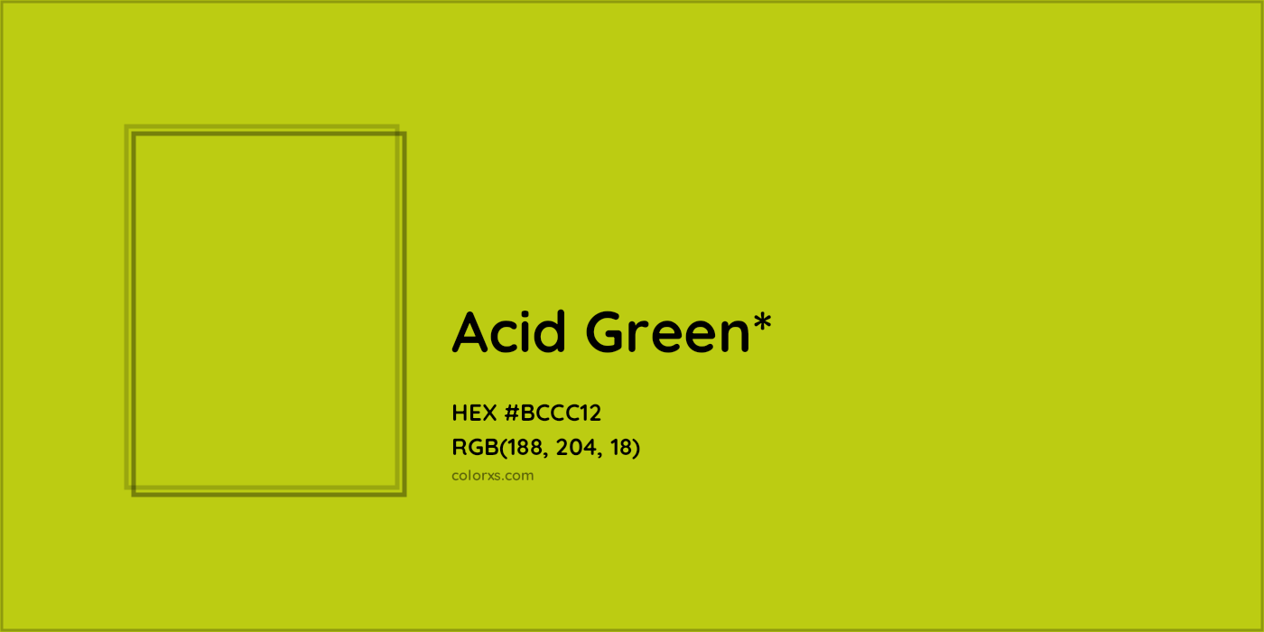 HEX #BCCC12 Color Name, Color Code, Palettes, Similar Paints, Images