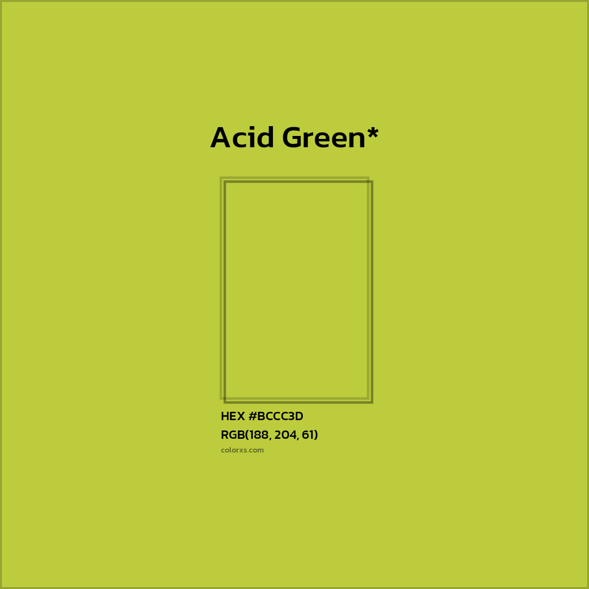 HEX #BCCC3D Color Name, Color Code, Palettes, Similar Paints, Images