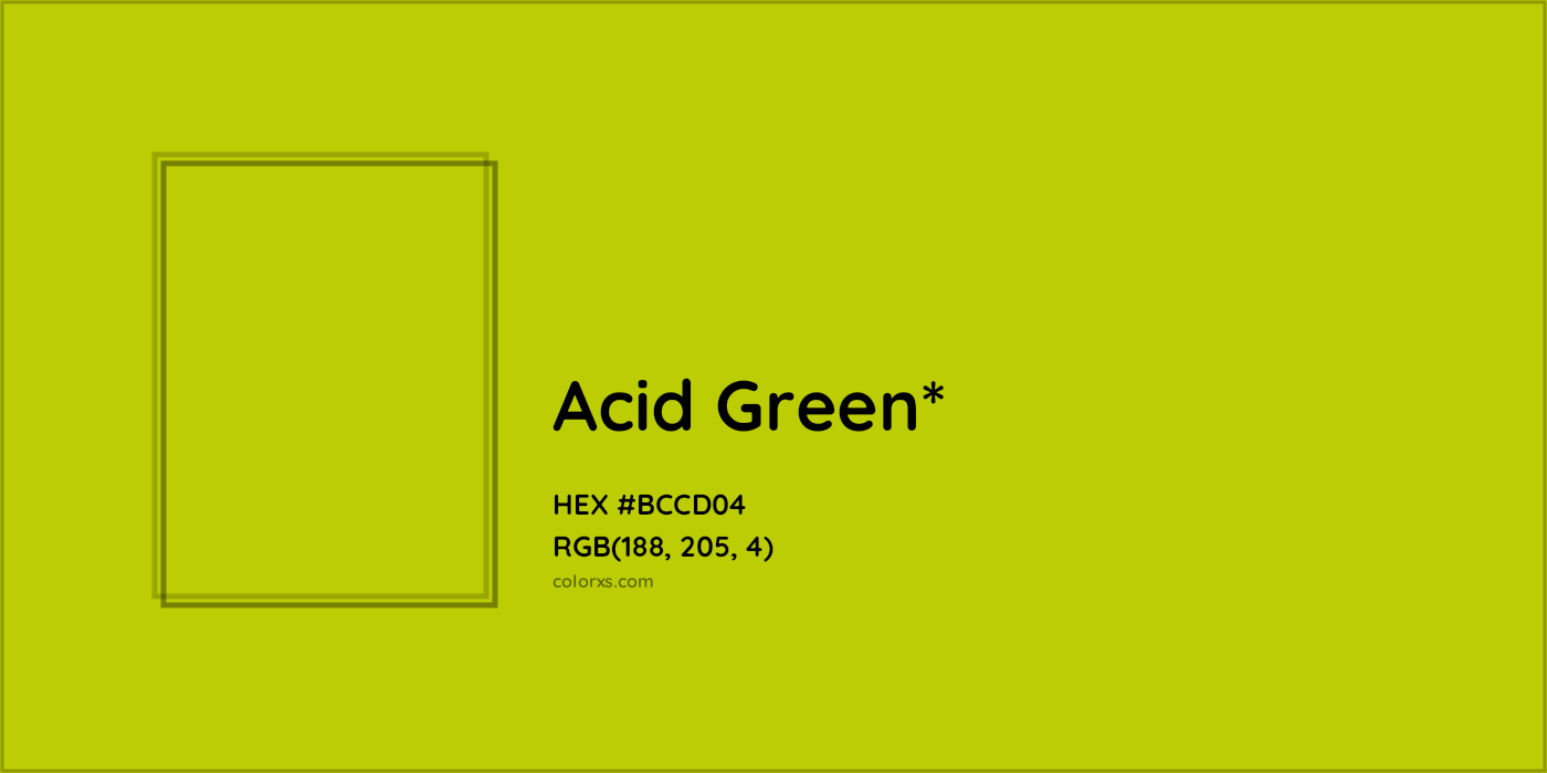 HEX #BCCD04 Color Name, Color Code, Palettes, Similar Paints, Images