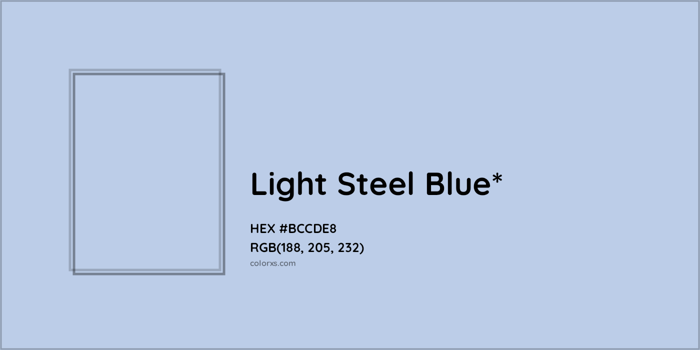 HEX #BCCDE8 Color Name, Color Code, Palettes, Similar Paints, Images