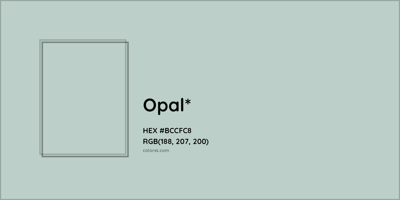 HEX #BCCFC8 Color Name, Color Code, Palettes, Similar Paints, Images