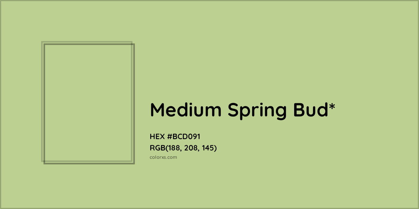 HEX #BCD091 Color Name, Color Code, Palettes, Similar Paints, Images
