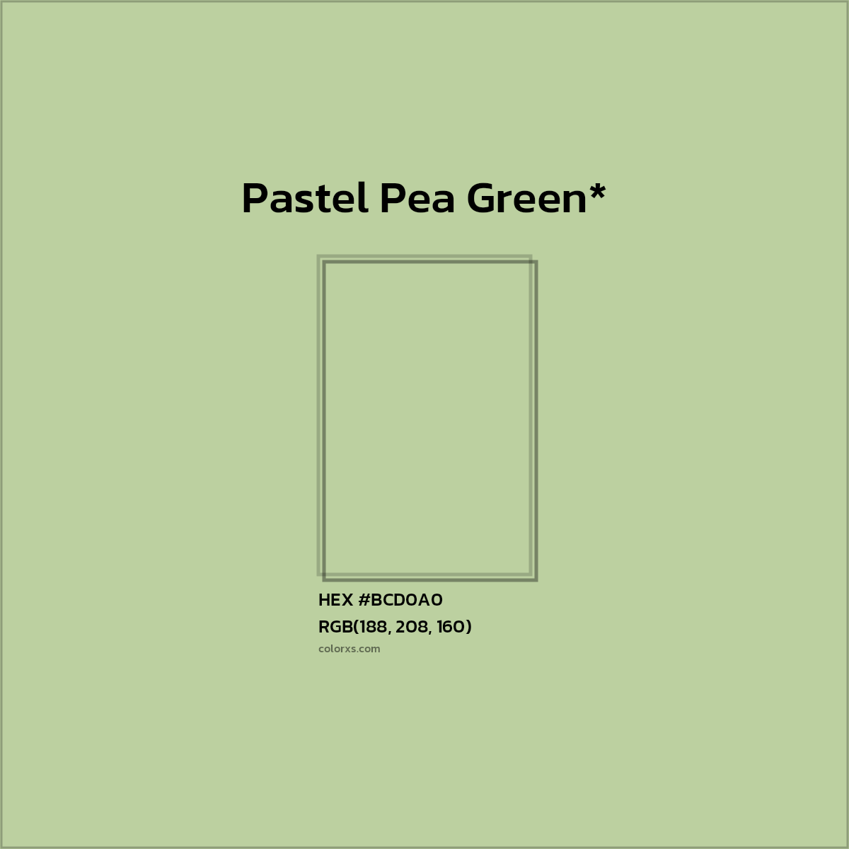 HEX #BCD0A0 Color Name, Color Code, Palettes, Similar Paints, Images