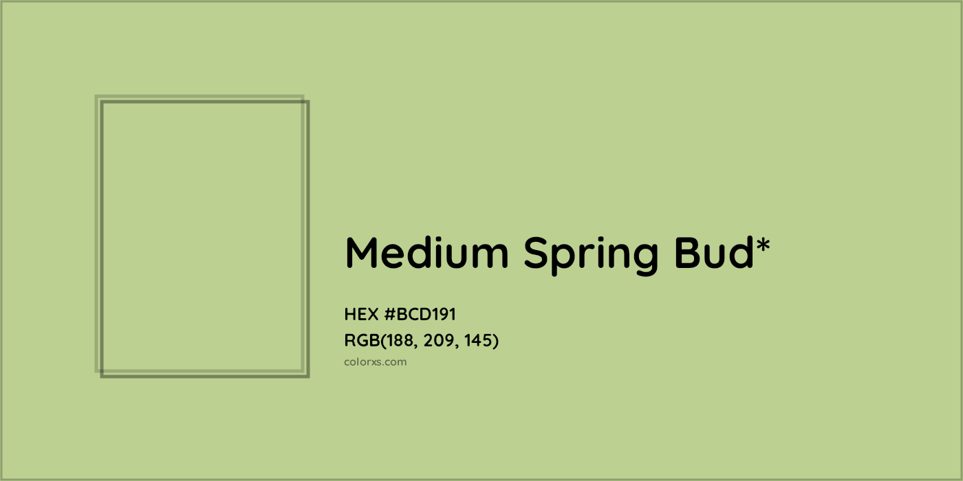HEX #BCD191 Color Name, Color Code, Palettes, Similar Paints, Images